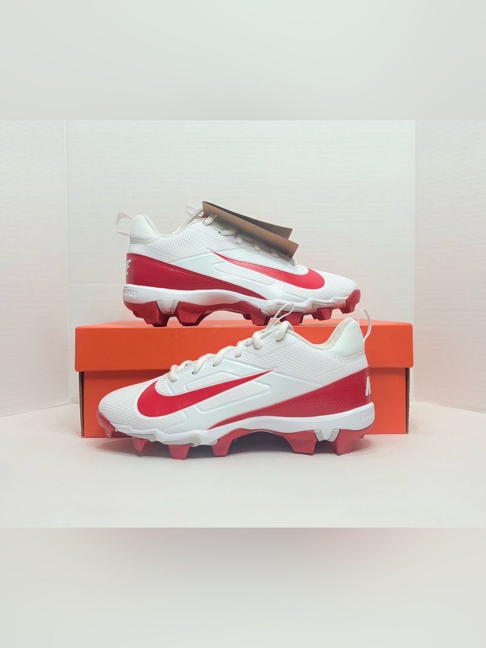 Nike Kids White & Red Football Cleats